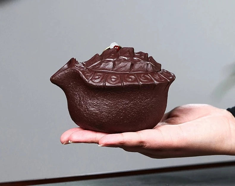 210 ml yixing paarse klei Zisha Teapot handgemaakte schildpadthee Tureen theemaker Gaiwan Xtremely Rich Kettle met balfilter teaware