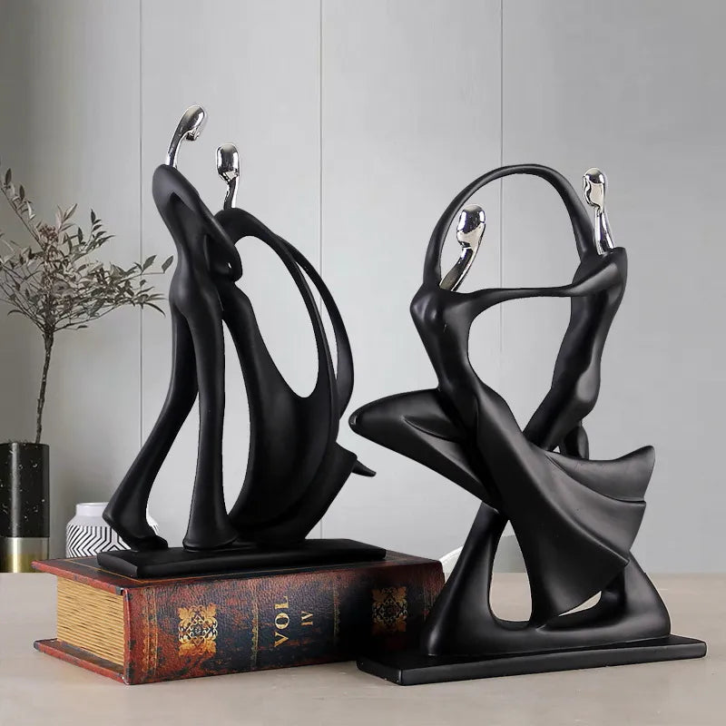 Nordic Decorative Figurines Light Luxury Personality Music Band Dancing Couple Figurines Living Room Desk Decoration Home Decor
