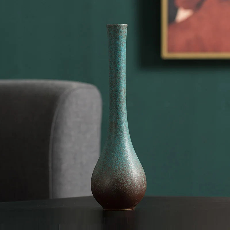 Ins beliebte amerikanische Home Office Desktop Dekoration getrocknete Blume Vase leichte Luxus Keramikblume Vintage Mini Vasen Set Set