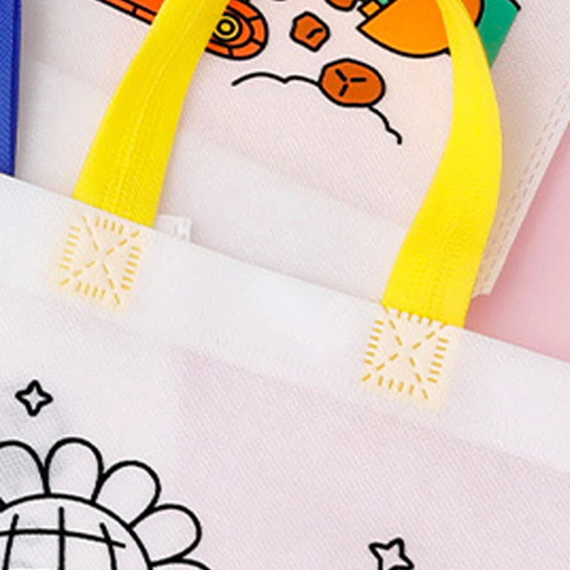 Bolsas de brindes para colorir DIY com marcadores para colorir sacolas de festas para infantil Bolsa de armazenamento de brinquedos ECO Sacos de compras não tecidos