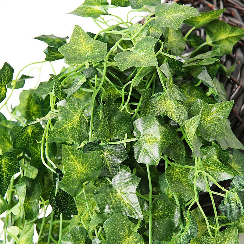 Umělá rostlinná vinná vinná zeď zavěšená ratanová listy větve venkovní zahrada domácí dekorace plastová falešný hedvábný list zelená rostlina břečťan