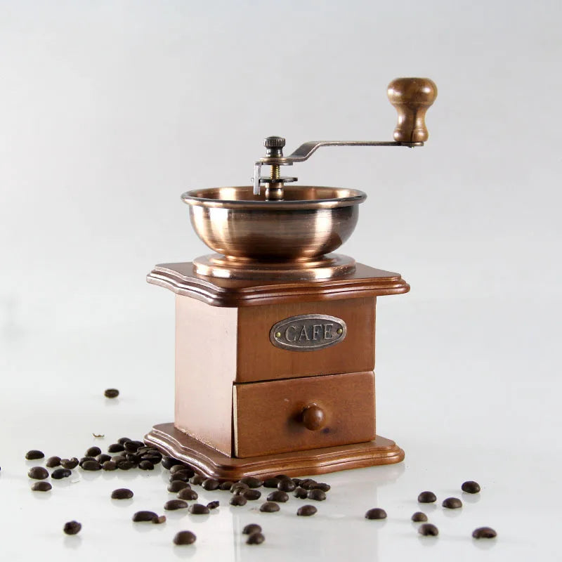 مطحنة كرنك يدوية مطلية بالنحاس الكلاسيكي الكلاسيكي من SHXING Café مطحنة قهوة عالية الجودة من السيراميك