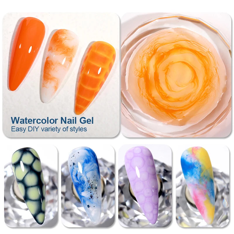 AS Clear Blooming Gel Polish 15ml UV LED Soak Off Nail Art Polish for Spreading Effect Marble Nail Polish Gel Paint Varnish
