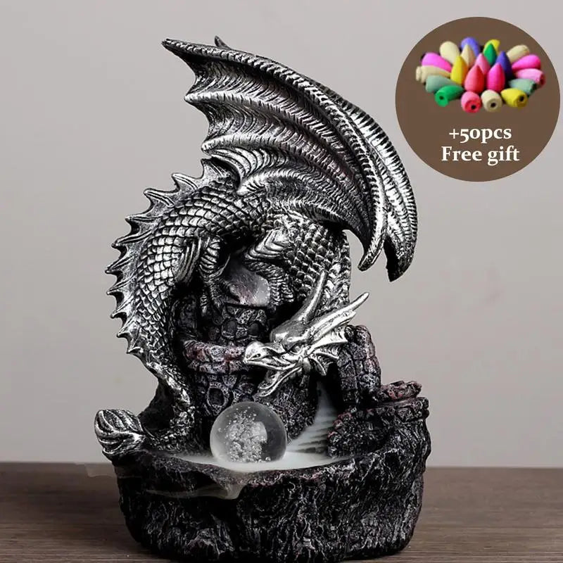 Dragon Incense Waterfall Handcrafted Large Dragon Incense Burner For Decoration Beautiful Smoke Falls Dragon Incense Burner For