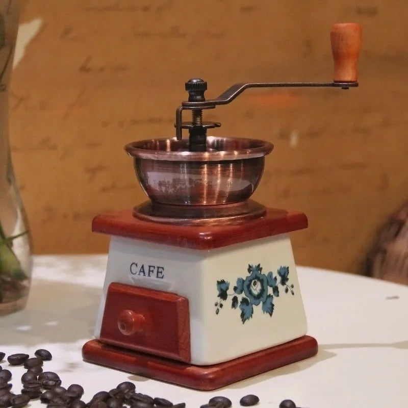 Shxing Café Klasik Klasik İnce Bakır Kaplama El Krank Öğütücü Seramik Taşlama Çekirdek Yüksek Kaliteli Kahve Öğütücü