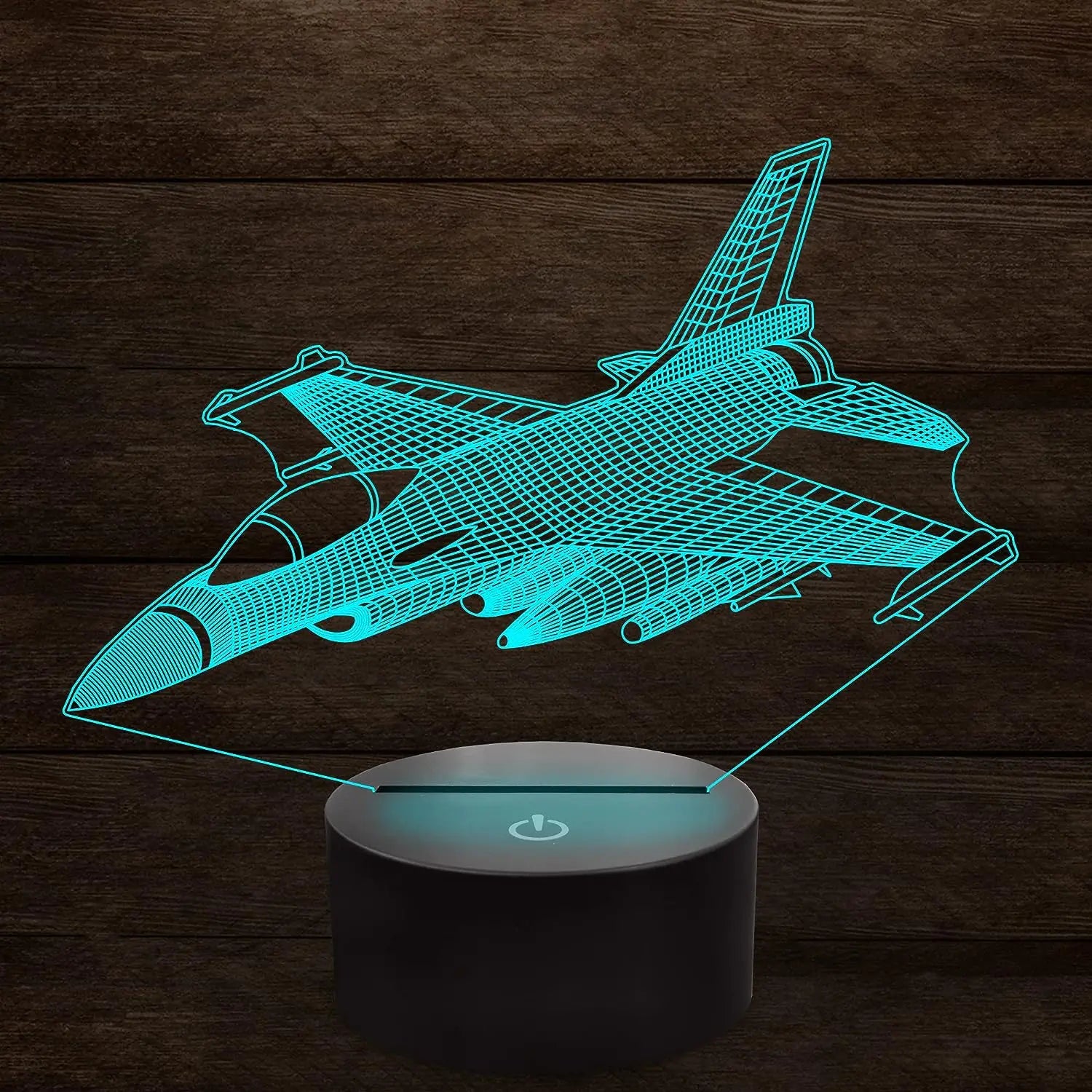 3D Visual Airplane Night Light Aircraft Lampa Lampa biurka 16 Kolory Zmień inteligentny dotyk Przymierza LED LED Lampa biurka