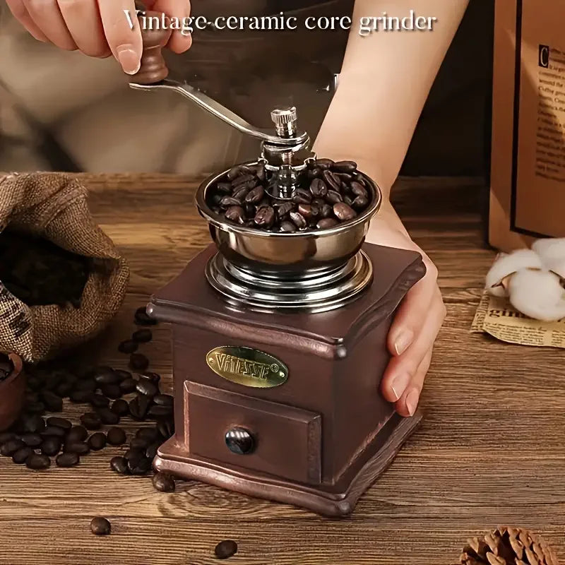 1 conjunto de madeira Manual Manual do Fean Manual de Freador de Frete Psolo Conjunto de Coffee Home Handheld Coffee Frender Grinder Caixa de presente Conjunto de Boutique Kitchen