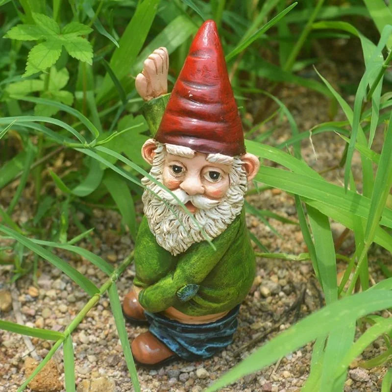 Urinação criativa Gnome estátua resina artesanato branco barbudo velho anão escultura de natal jardim de natal decoração de jardim
