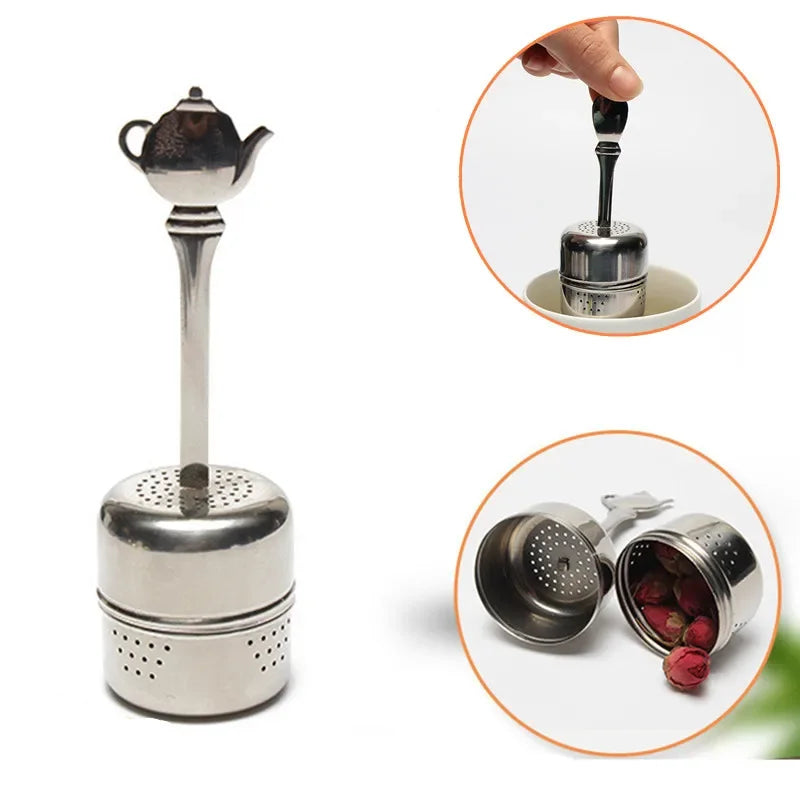304 Stainless Steel Tea Filter Infusers Sphere Mesh Strainers for Loose Tea Leaf Spice Teapot Handle Tea Infusers Kitchen Gadget