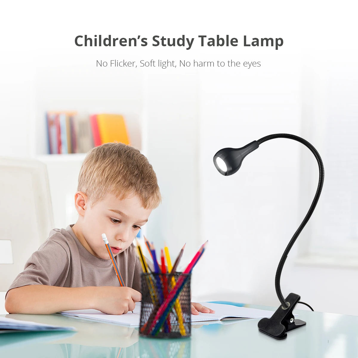 Lâmpada flexível da lâmpada USB Lâmpada de leitura leve com clipe de clipe de suporte Lâmpadas de leitura de mesa de cabeceira decoração de decoração da noite
