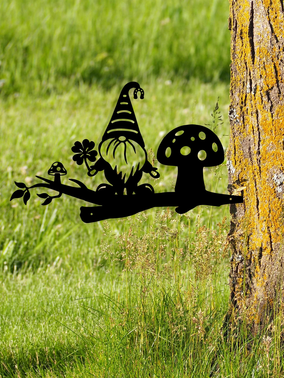 Plug de árvore anã de boneca decoração de decoração de planta de planta de metal gnome anão anão estátua de estátua silhuette Jardim Stakes Inserir Indicador