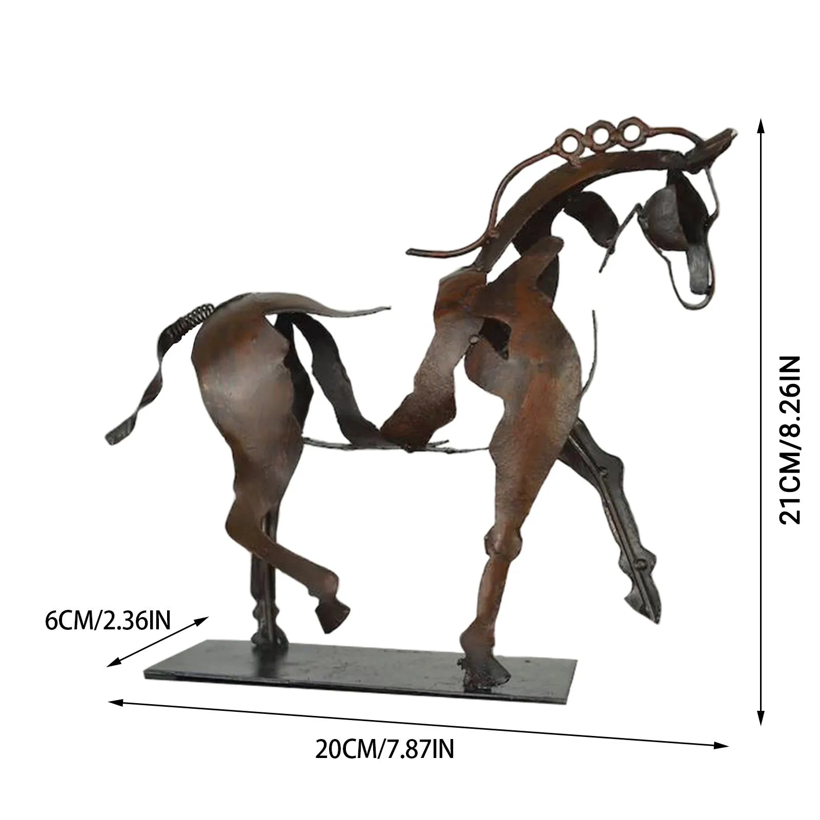 Metal tridimensional Openwork adonis-caballero escultura escultura de caballo-adonis adornos decorativos
