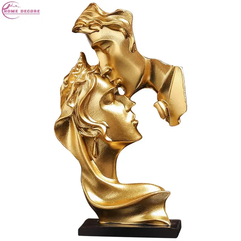 Lovers Statue Mini Resin Crafts Art Modern Living Room Decoration Luxury Golden Ornements Home Wedding Decor Gift Home Decor
