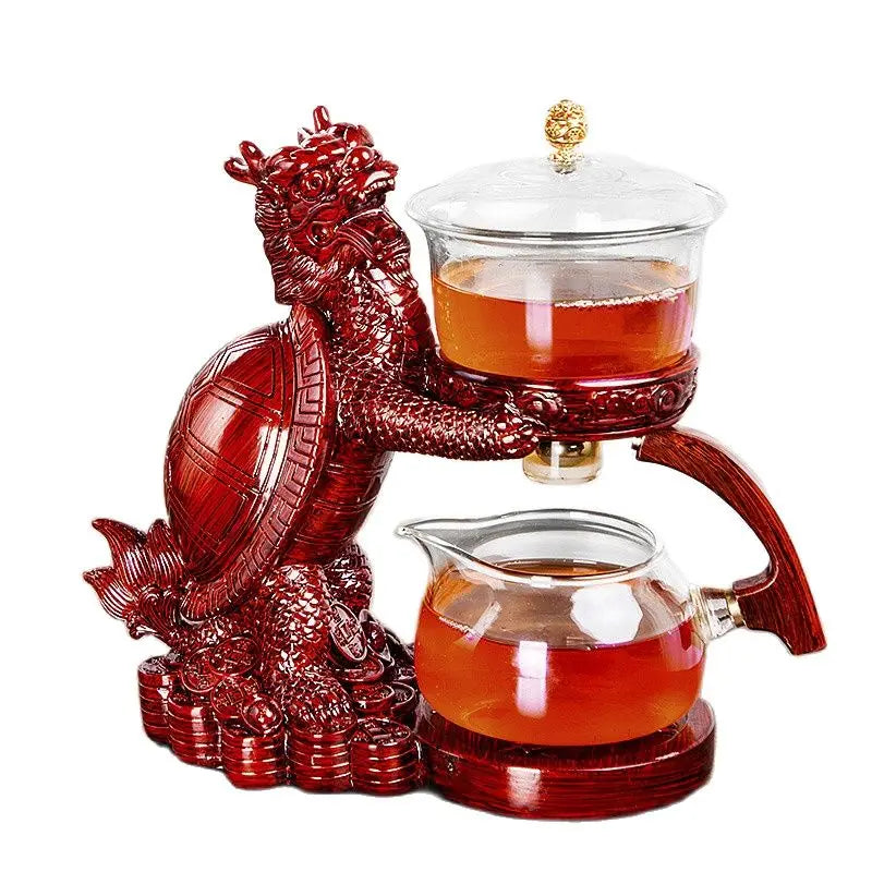Kreativer automatischer Teekanne Tee-Infuser-Tee machen magnetische Wasserumleitung Wärmeresistenter Kungfu-Tee Trinken chinesischer Glas Tee-Set