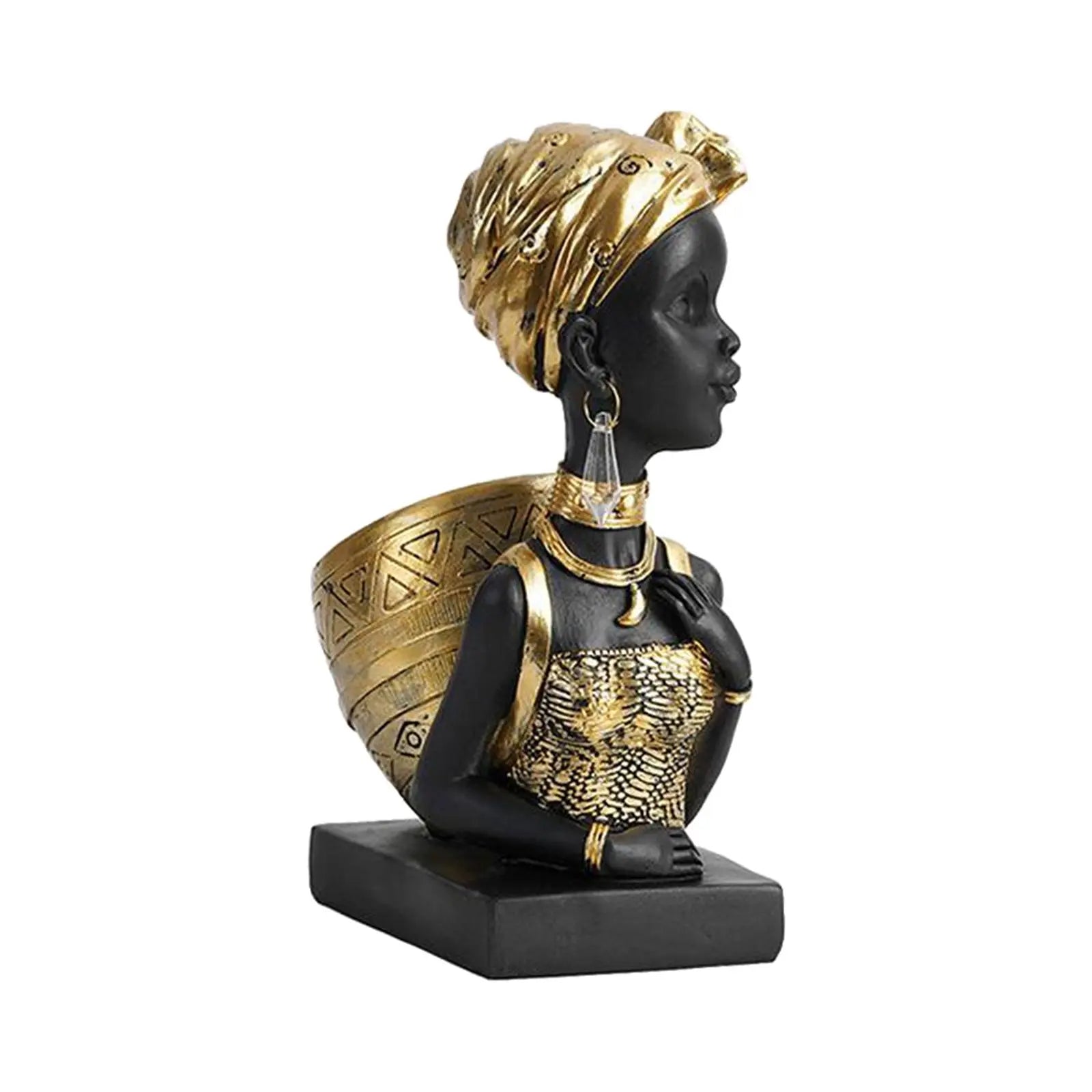 Ornamento de resina humana africana de escultura de estatua de dama creativa para el hotel de mesa de dormitorio