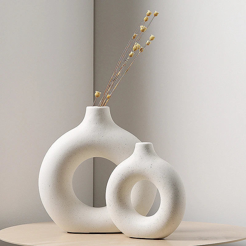 Vaso de donut de donutes de cerâmica ornamento floral