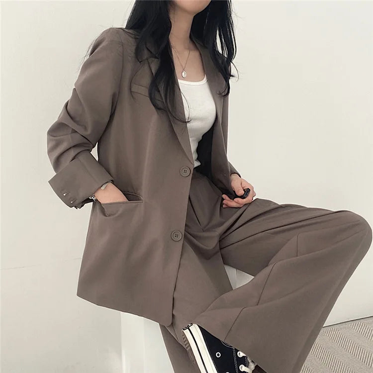 Fall Fashion Long Sleeve Blazer Mujer Pant Sets Blazers Women 2024 Casual Womens 2 Piece Outfit Set Suits Outwear