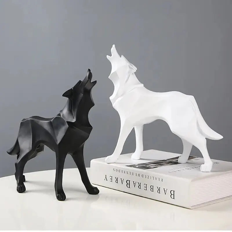 Streszczenie Wolf Statue żywica geometryczna statua wilka żywica