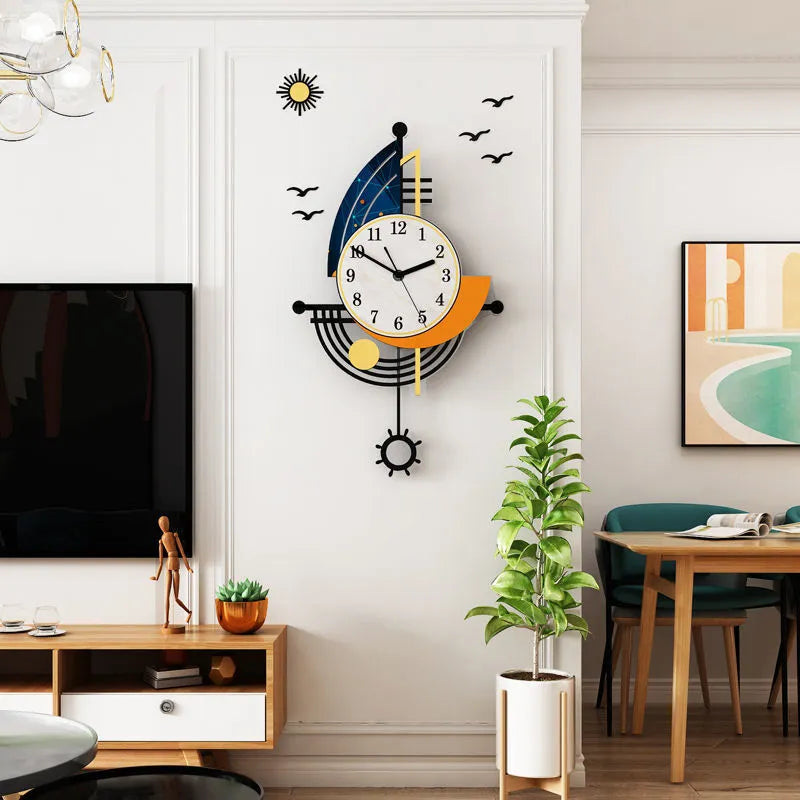 Orologio da parete decorativo navigazione a vela barcava creativa orologio da orologio interno decorazione soggiorno decorazioni da parete