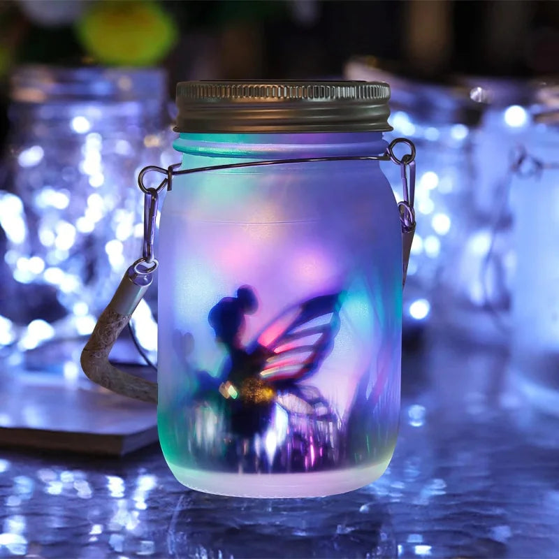 Solar Mason Jar Light Waterproof Fairy Firefly Jar Lids Lamp för Holiday Party Christmas Patio Lawn Garden Decor Lighting