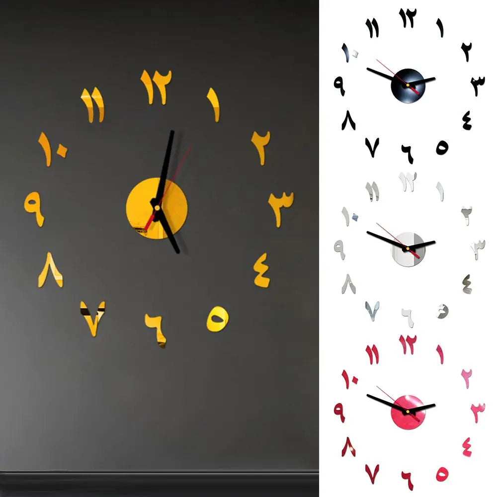 ساعة حائط رقمية ملصق تصميم حديث DIY مطبخ غرفة المعيشة ديكور المنزل DIY إبرة كوارتز قابلة للإزالة
