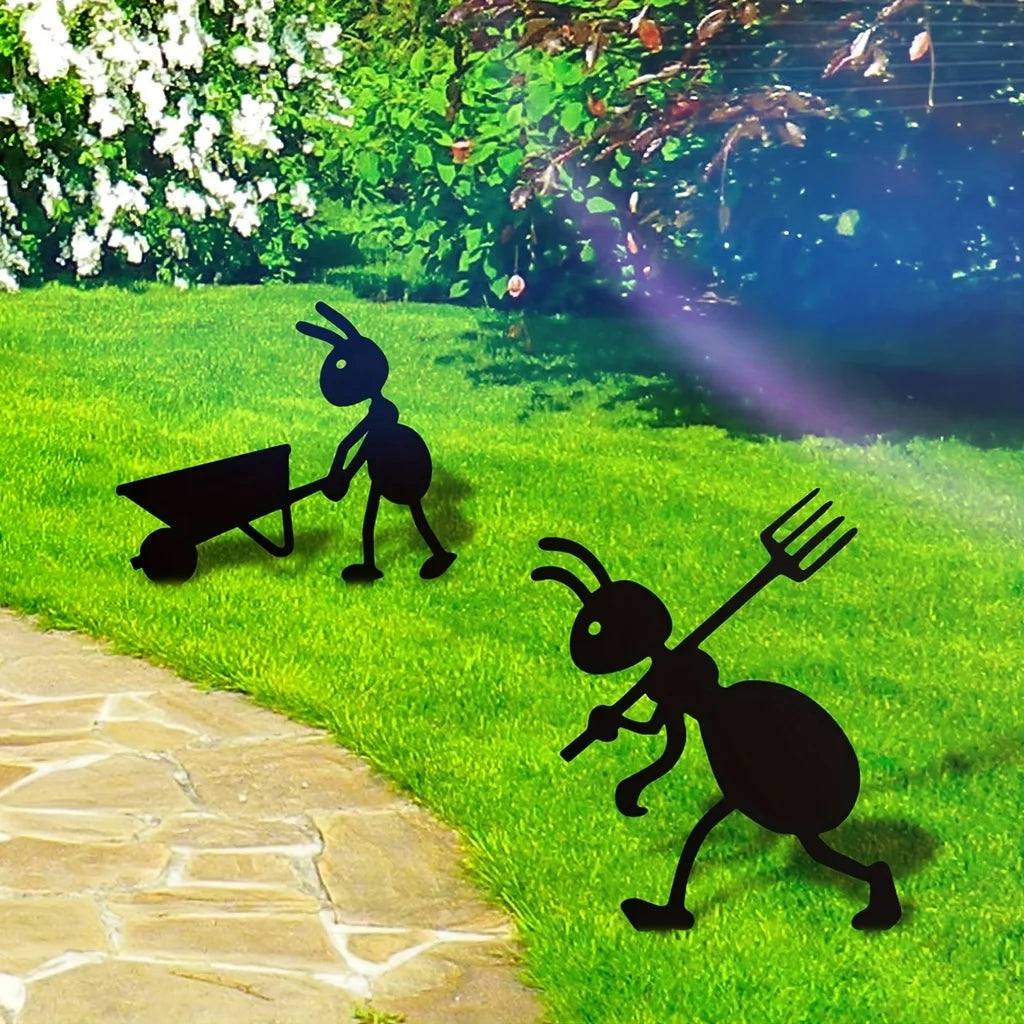 1pc, hiasan taman semut luar semut logam luaran berkebun halaman halaman logam seni belakang rumah rumput stakes hiasan semut taman kraf besi