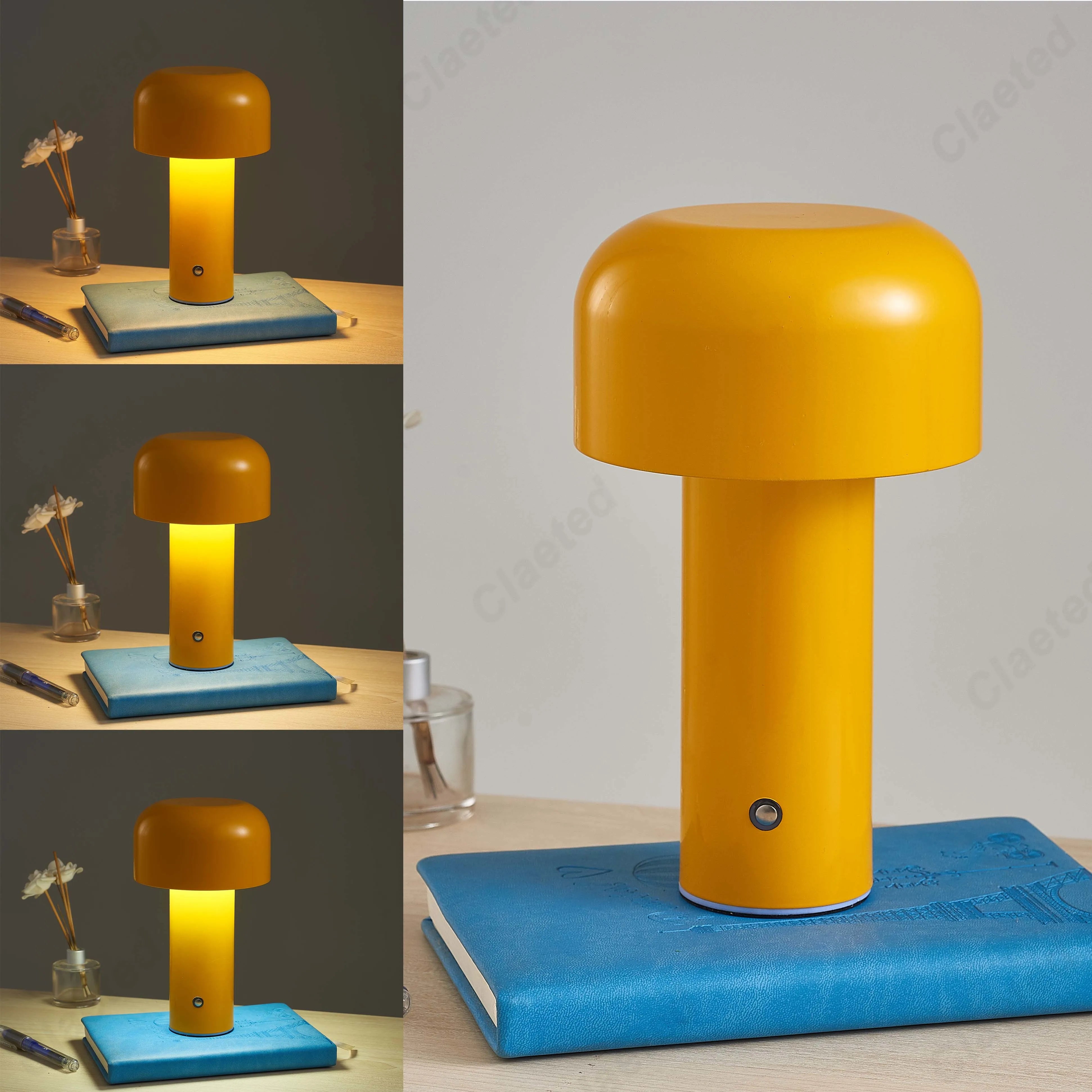 Designer italiano cogumelo luminária de mesa noite luz portátil sem fio toque sem toque recarregável lâmpada lâmpada de cabeceira usb lâmpada de mesa