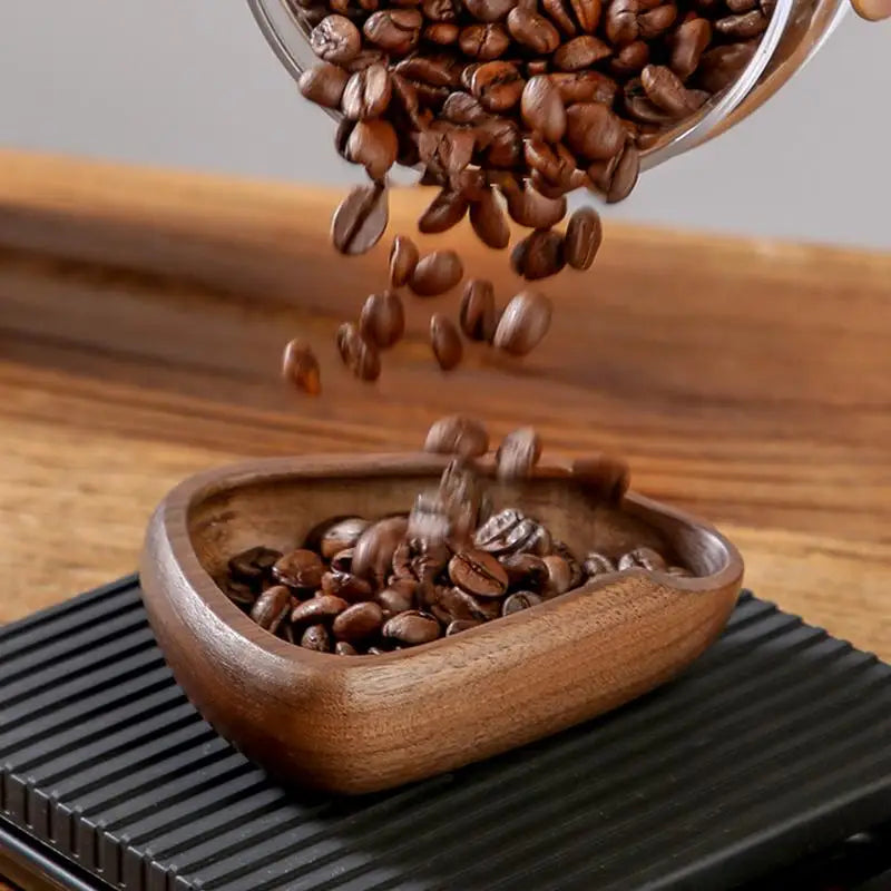 Wooden Elegant Dosing Cup Coffee Beans Dose Trays Chinese Kung Fu Tea Set Coffee Bean Doesing Cup Tea Scoops Pottery Trays