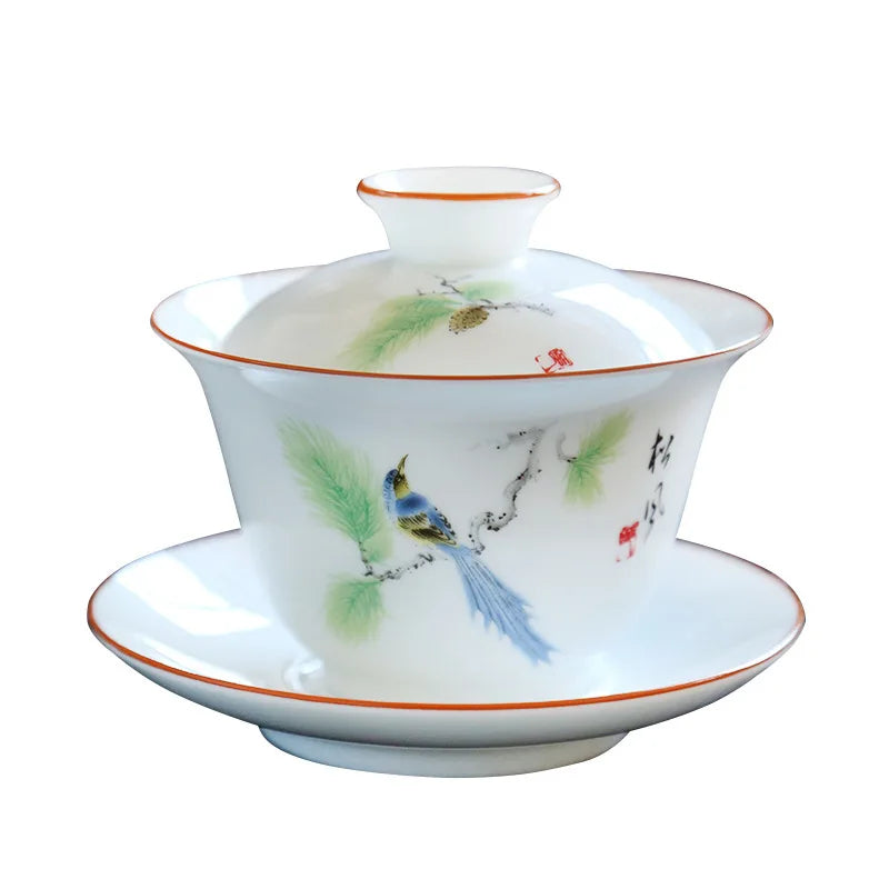 Keramický sangující na gaiwan čajový mísa Čínská ručně vyráběná on-glazovaná porcelana kung fu čaj tureen čajový nádobí set decor čajové šálky čajové šálky
