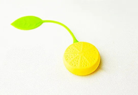 Bargainharbor te sil silikone Strawberry Lemon Design Loose Tea Leaf Sil Bag Urtel Spice Infuser Filter Filter Tools