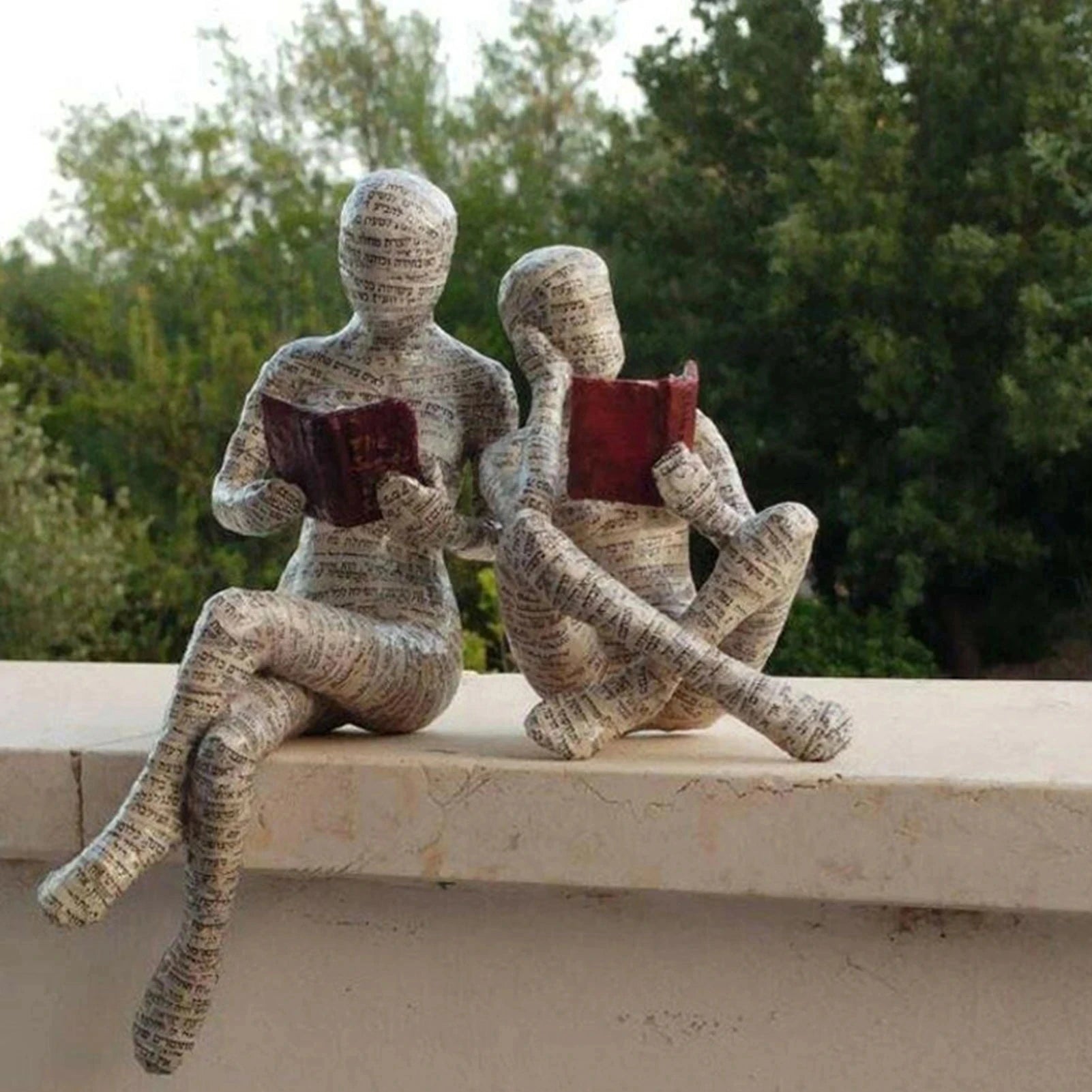 Wanita pulpa membaca buku hiasan gaya meditasi rumah resin patung patung patung abstrak untuk hiasan rumah moden