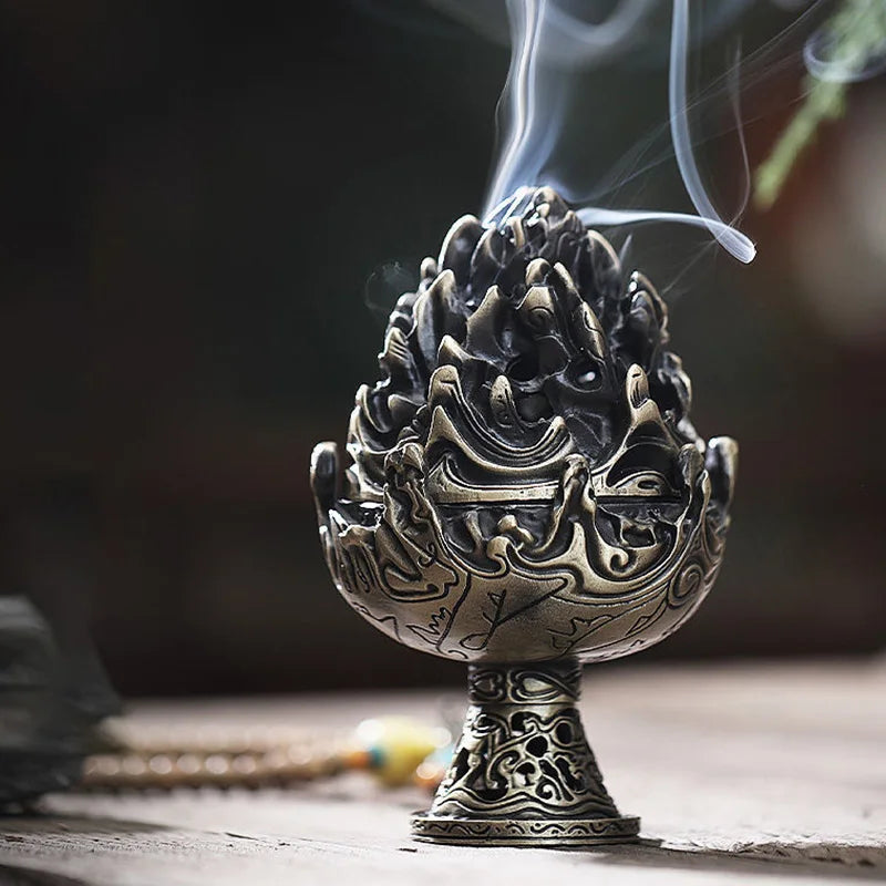 합금 Mini Boshan encense 버너 중국 고대 가정 실내 장식 백단향 홀더 홀더 책상 장식품