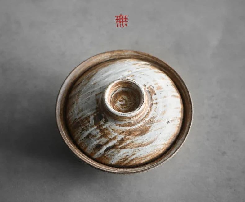 110 ml japanische grobe Keramik handgefertigt Gaiwan handgefertigt kleiner Tee Tureen Tee Brauabdeckung Schüssel Getränkezubehör Ornamente Ornamente