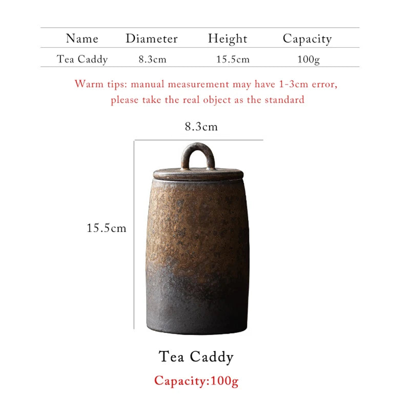 Retro Tee Caddy Keramik Tee Kanister luftdichtes Glas Aufbewahrungsdosen Tank Steinzeug Steckerbehälter Dekorative Glas Zuckerschale
