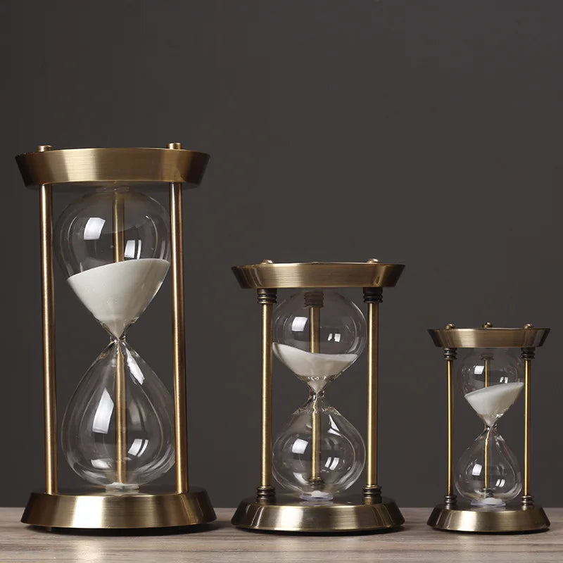 1-30 minuter europeisk retro metall timglas Timehållare timer vardagsrum kontor skrivbord dekoration prydnad larm sandglass gåvor