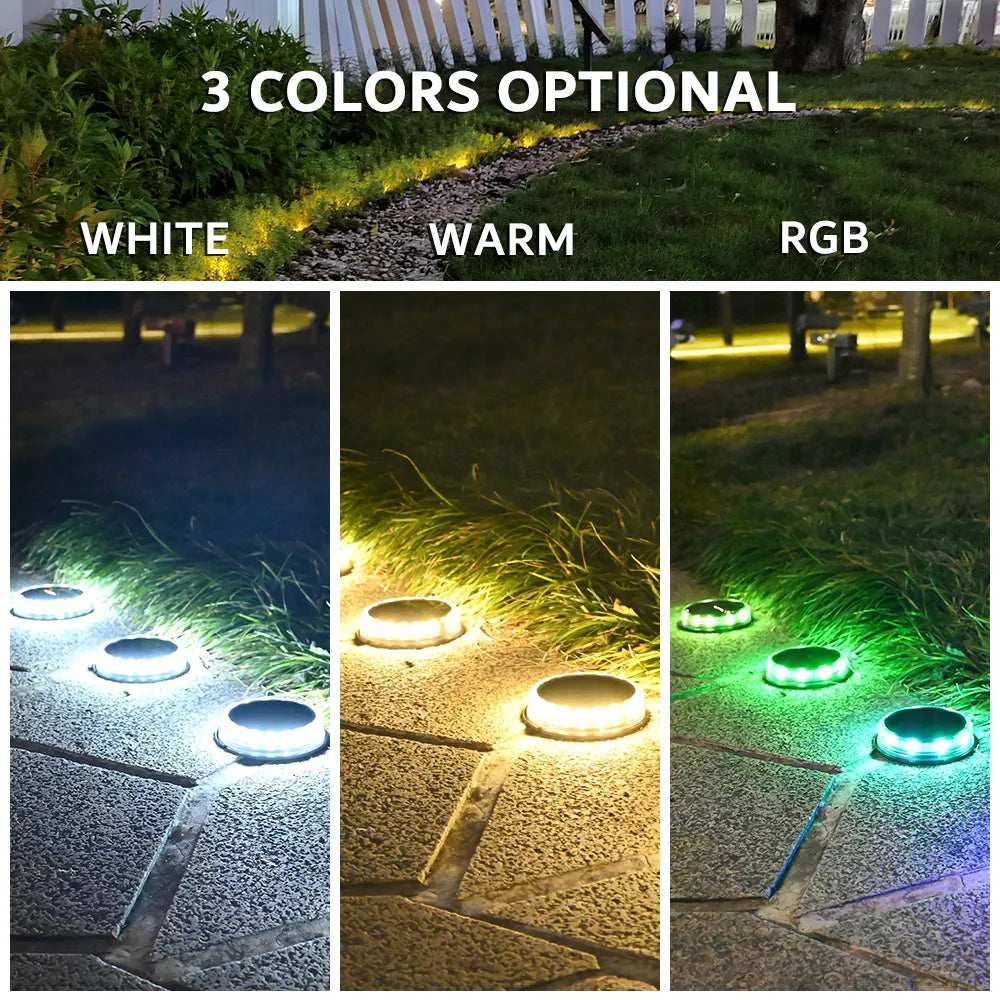4pcs Super Bright LED Solar Pathway Light Outdoor IP65 imperméable 3,7 V 1200mAh lampe terrestre pour décoration de jardin