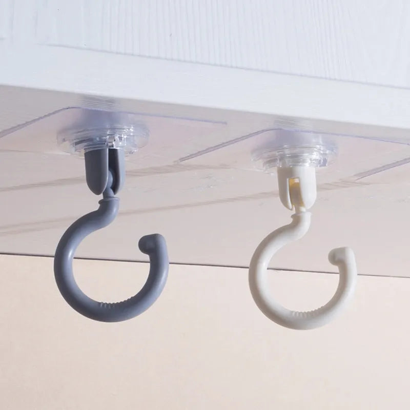 2st Transparenta Hangers Självhäftande väggkrokar Lagringshållare i badrum Kökspinnen på dörrkrokar för nycklar handdukar