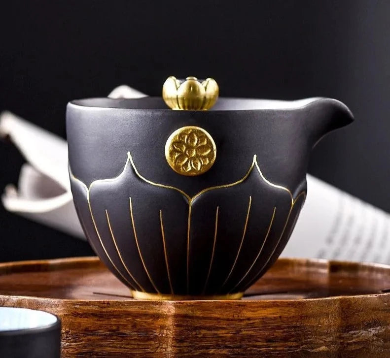 220ml Antique Ceramic Master Cup Chinese Portable Gaiwan Custom Tea Accessories Handmade Beauty Tea Infuser Tradition Teaware