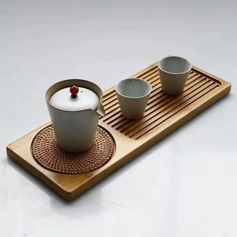 Bamboo  Tray High Quality 25*14*3.5cm Chinese Solid Tea Tray Household Tea Board Chahai /Tea Table WF