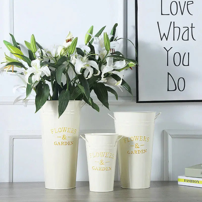 Piso grande vaso de flor pó de jardim branco interior de plástico grande vasos altos redondos altos adornos para el hogar decoração em casa