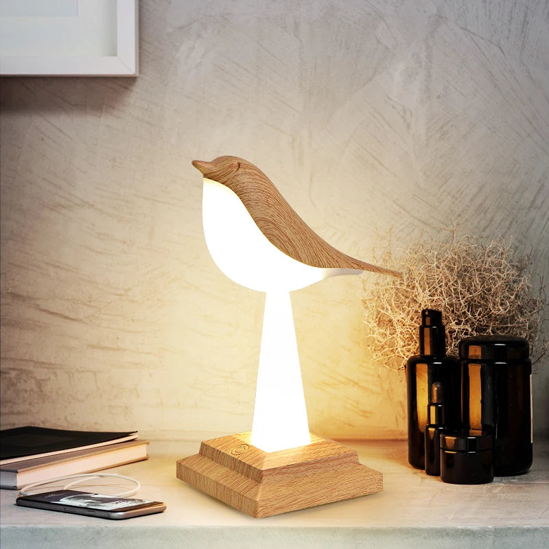 2023 Lampu meja meja burung baru lampu kreatif malam cahaya sentuh cecair atmosfera cahaya kereta aromaterapi lampu dinding hiasan