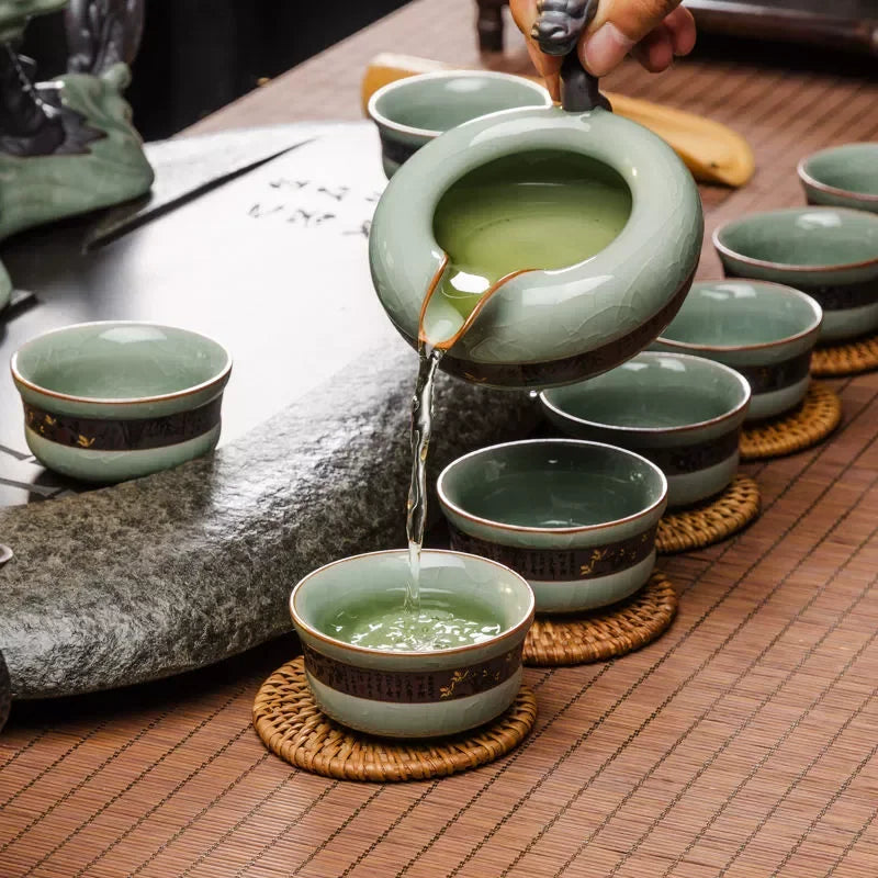 Kinesisk Dragon Tea Set High-end Kung Fu Tea Set Bone China Teapot and Tea Cup Set Travel Tea Set til julegave