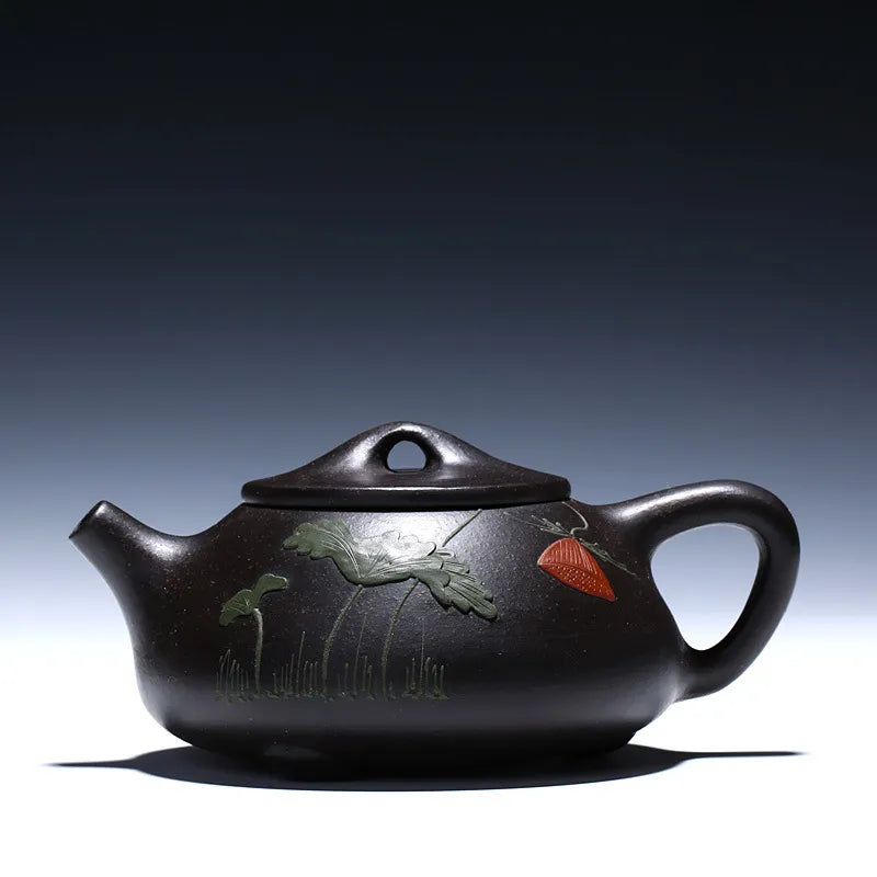 220ml chino yixing tea stone scoop té té juego de té juego de té juego de vino juego de vino negro zhu lo bar regalos personalizados de alta gama