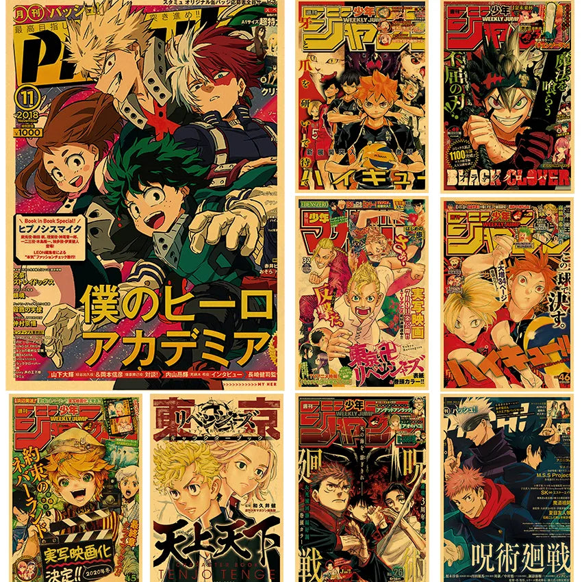 TIE LER A3 Japon Klasik Anime Poster Retro Kraft Kağıt Duvar Etiketleri Ana Sayfa Bar Cafe Dekor Hediye Sanat Duvar Boyama 42x28.5cm