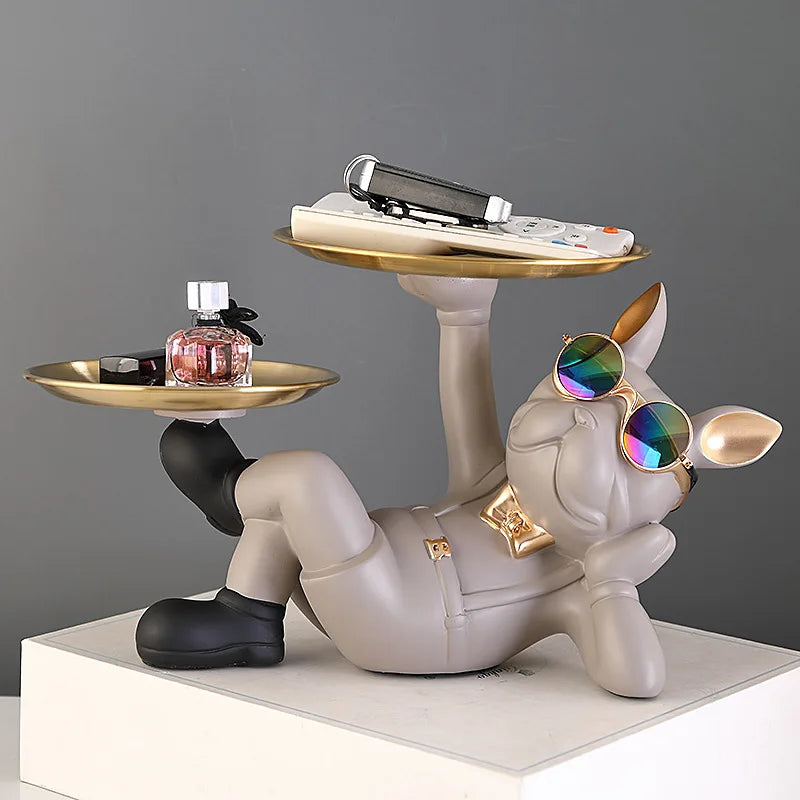 Ermakova Bulldog Animal Figurines Cool Dog statue 조각 거실 침실 장식 홈 인테리어 장식 액세서리