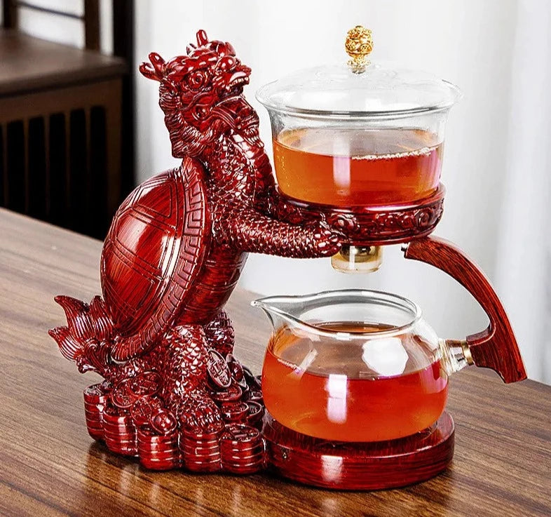 Yaratıcı otomatik çaydanlık çayı infüzör çayı manyetik su saptırması ısıya dayanıklı kungfu çayı içmek Çin cam çay seti