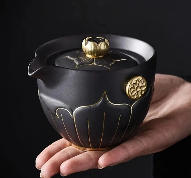 220 ml antike Keramik Master Cup Chinese Tragbare Gaiwan Custom Tea Accessoires handgefertigtes Schönheits -Tee -Infuser -Tradition Teefarware