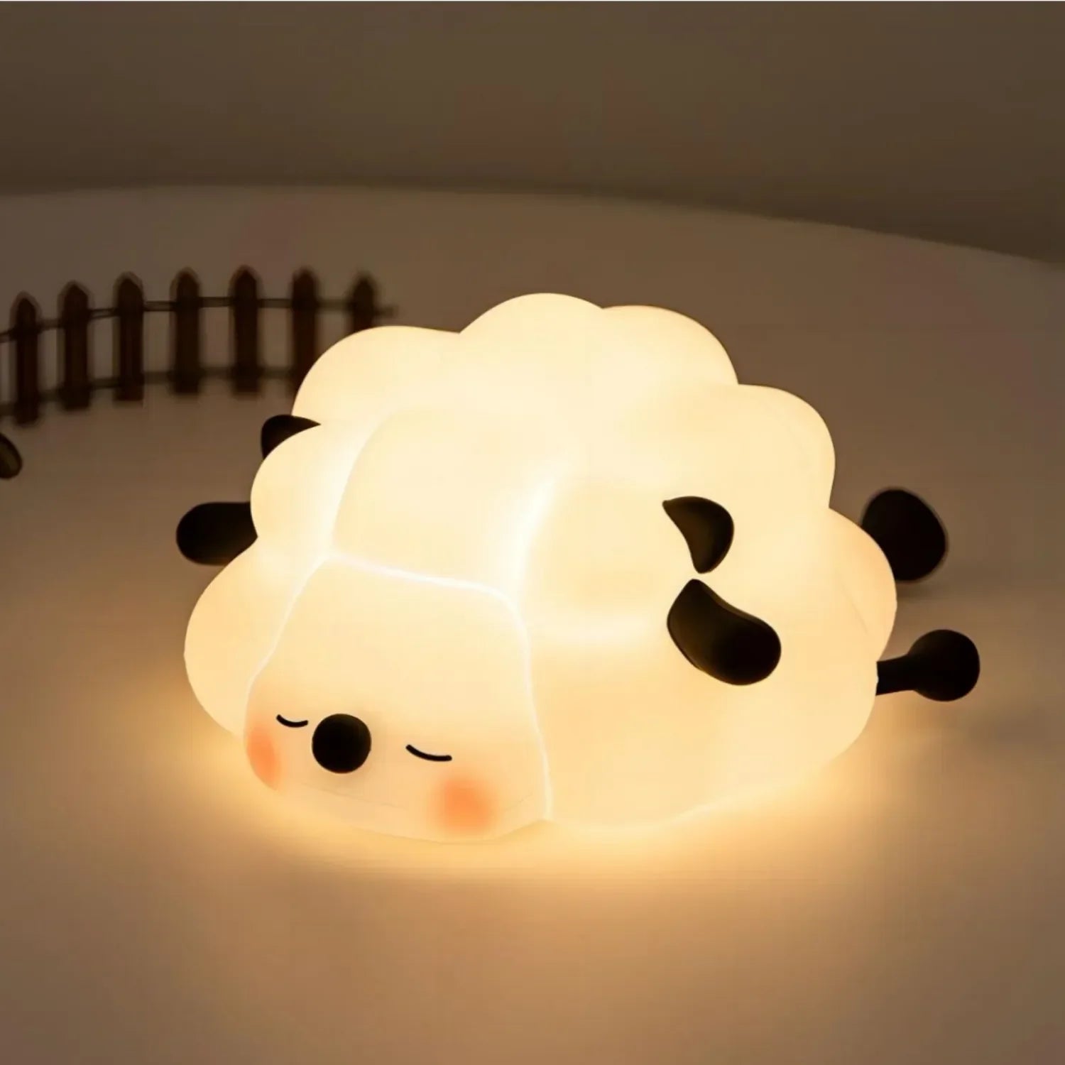 Led Cute Sheep Night Light USB Silicone Night Lamp uppladdningsbar beröringssensor Nightlight Panda Rabbit Lamp för barn sovrumsdekor