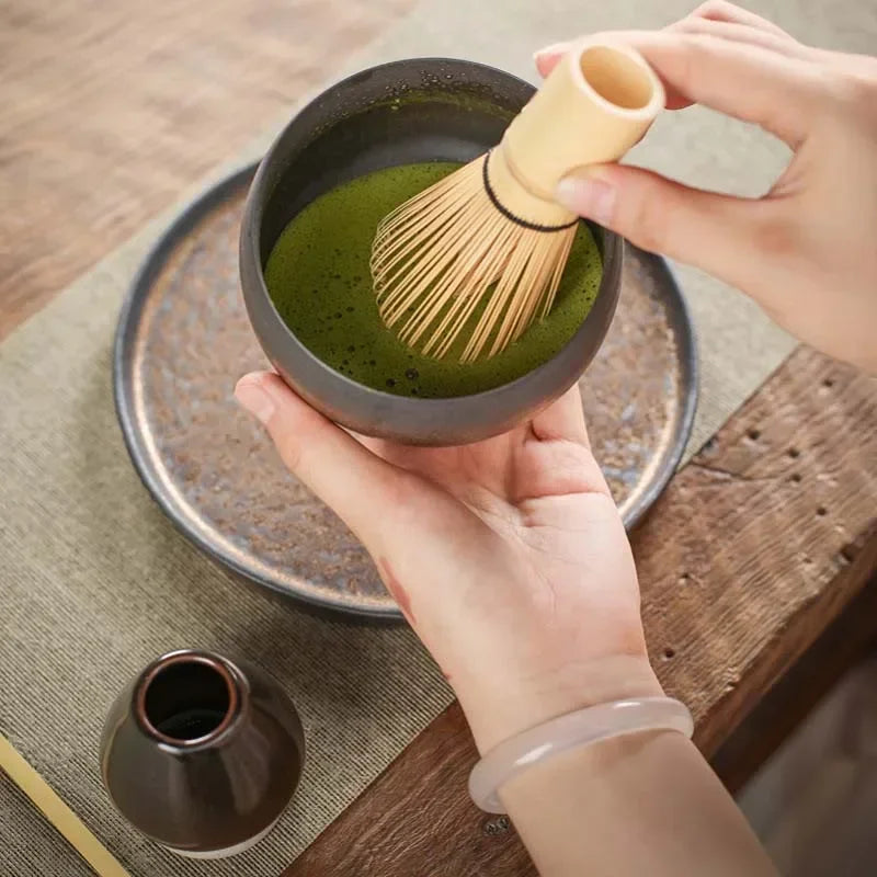 Matcha čajový štětec Baiben li Song Song Dynastie Tea Order Blenderstool Matcha mísa bambusový stojan čajový ciferník s bambusovým štětcem