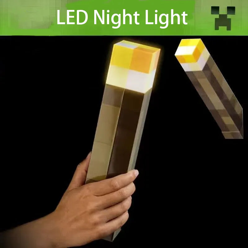 11.5 inci Brownstone Obor LED Night Lights Game Room Hiasan USB Hadiah Festival Lampu Meja USB untuk Lampu Permainan Kanak -kanak